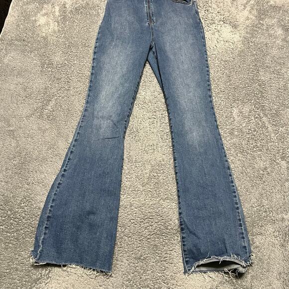 We The Free Free People Overalls Womens 6 (26x31) Blue Denim Bibs Bootcut - Picture 2 of 10